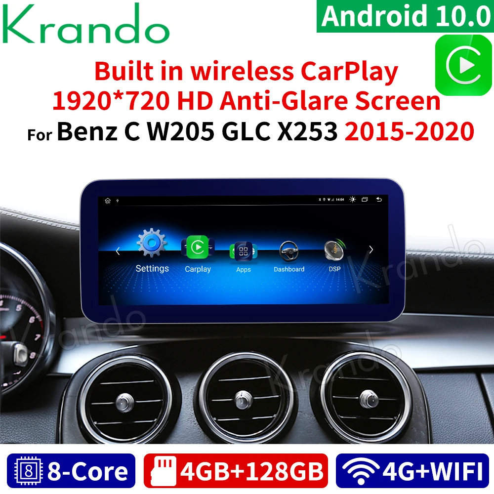 Krando Android 10 0 128 г 25 ''автомобиль радио для Mercedes Benz C W205 GLC X25 V класса W446 2015 2020 NTG 5