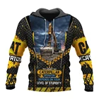 Толстовка с капюшоном для мужчин и женщин, свитшот с 3D-принтом гусеничного экскаватора, пуловер, спортивный костюм для мужа, Осень-зима