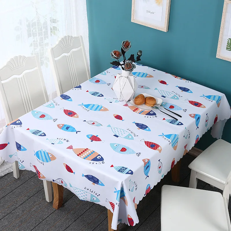 Водостойкая ПВХ скатерть с мультяшным принтом для стола водостойкая кухонная