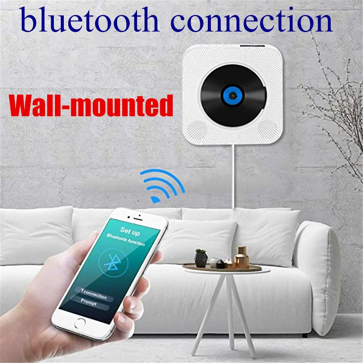 CD-плеер настенный bluetooth портативный домашний аудио бокс с пультом дистанционного управления fm-радио встроенный HiFi колонки MP3 100-240 В