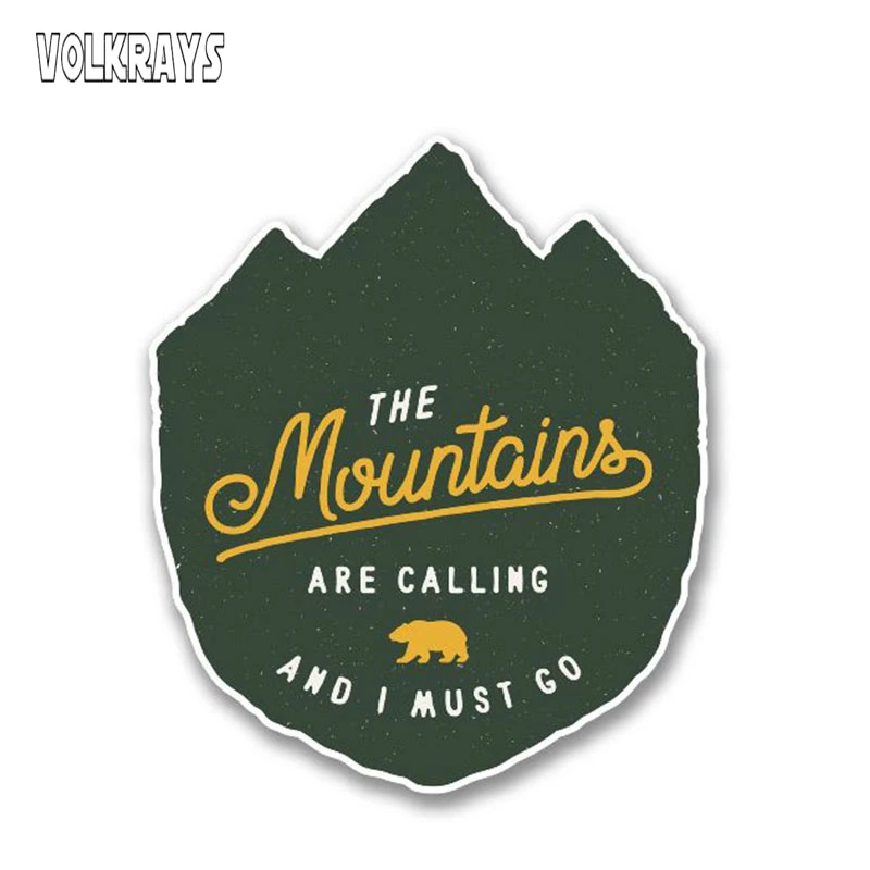 

Volkrays Personality Car Stickers The Mountains Are Calling Vinyl Decals Waterproof Sunscreen Decal Accessories,13cm*11cm