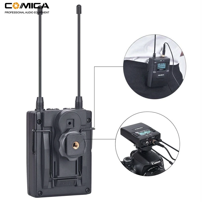 Беспроводная петличная микрофонная система Comica CVM WM300 96 каналов UHF для XLR