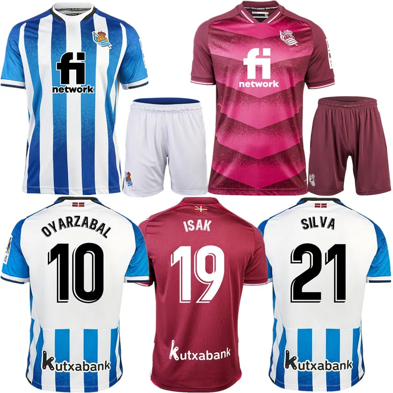 

Real Sociedad Kids Soccer Jersey 2021 22 Royal Society Home Away Camisa De Futebol ISAK OYARZABAL SILVA Football Shirt Kit