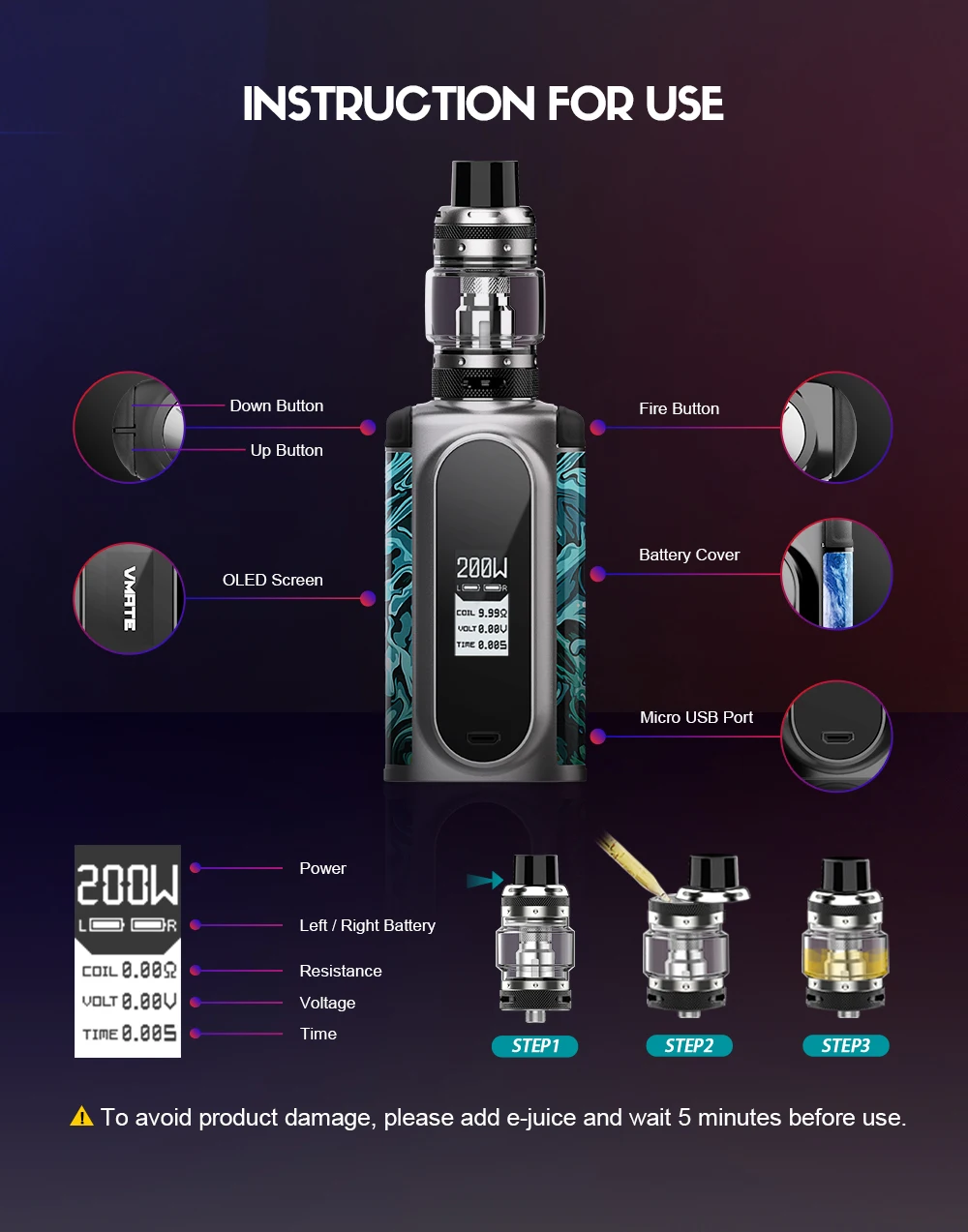 VOOPOO Vmate Vape Комплект 200 Вт мод коробка сигарета электронная вейпер моды 8 мл Uforce T1 танк распылитель без 18650 батарея электронные сигареты испаритель