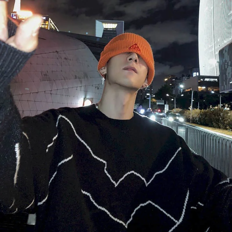 

Cool sweater men's autumn and winter retro dark Harajuku trend boys loose Korean style college style sweater high street ins