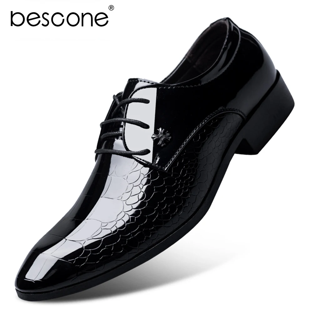 BESCONE/деловая Мужская официальная обувь высококачественные офисные туфли-Дерби с