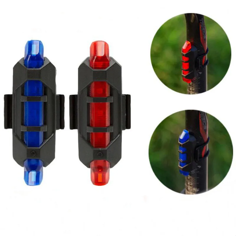 Велосипедный фонарь USB Перезаряжаемые светодиодный задний защита задних фонарей