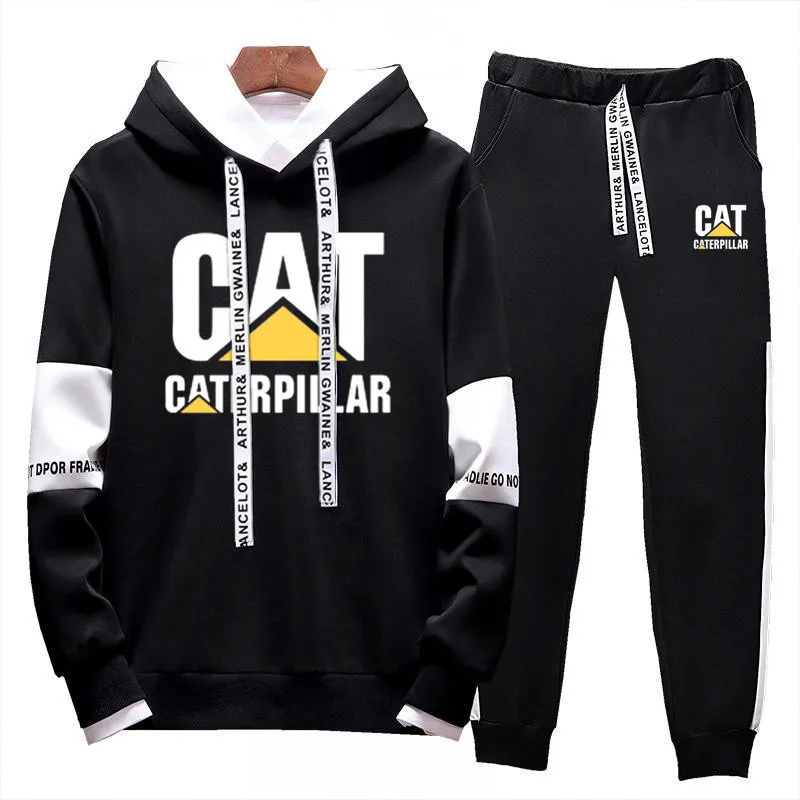 Спортивный костюм мужской из двух предметов повседневный пуловер с капюшоном и