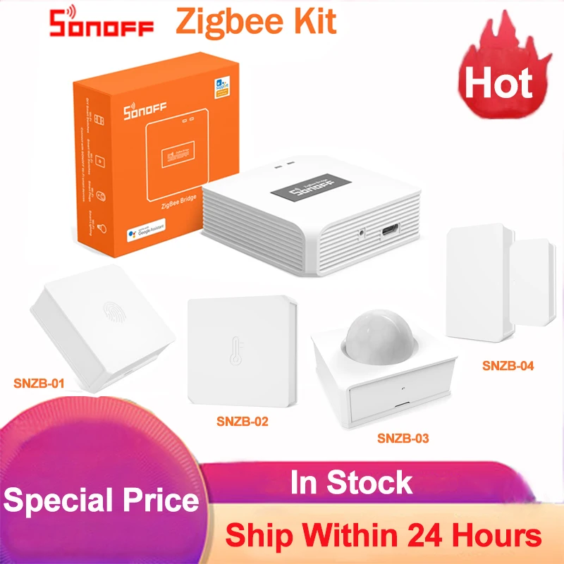 Sonoff Zigbee мост умный дом Hub SNZB01 to SNZB04 переключатель датчик движения беспроводной