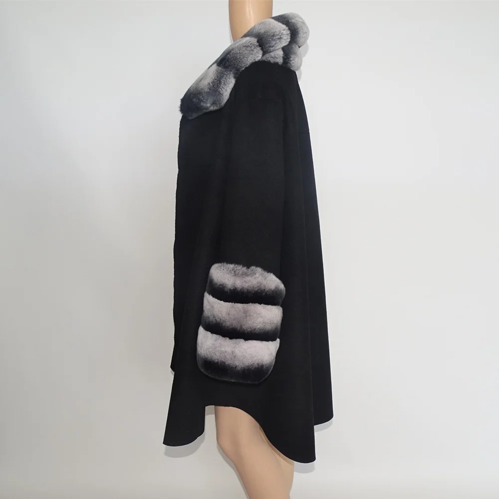 Женское длинное шерстяное пальто ручной работы из 100%-ной шерсти с воротником