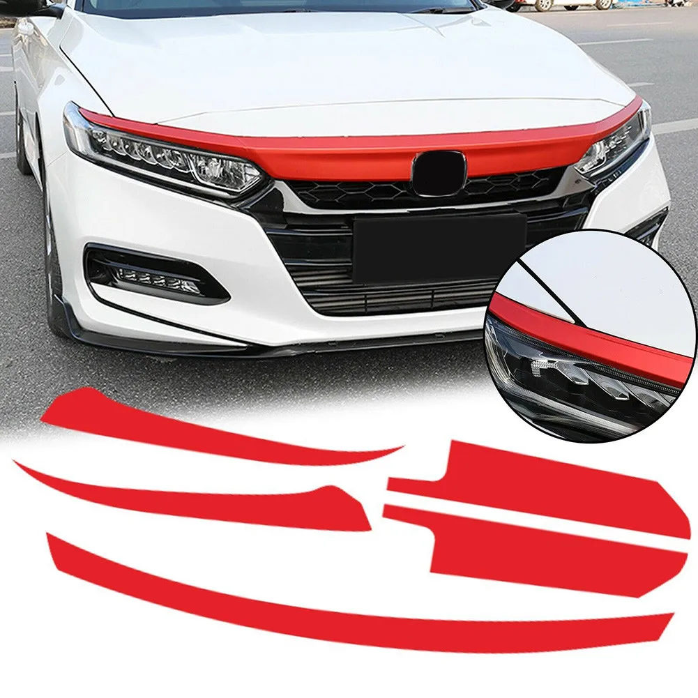 

1 Set Bumper Grille Sticker Cover For Honda Accord Sedan 2018 2019 Decoration Red Trim