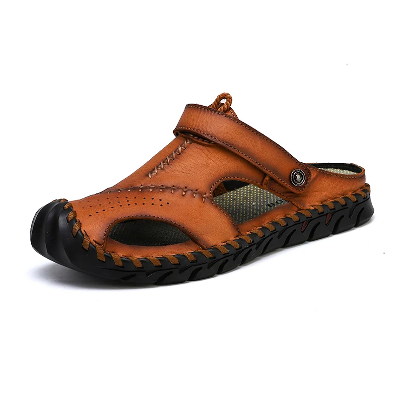 

Casual hombre on leather 2020 rubber Light shoe sandals velcro new slip comfortable summer slipper Sneakers man blancos sport