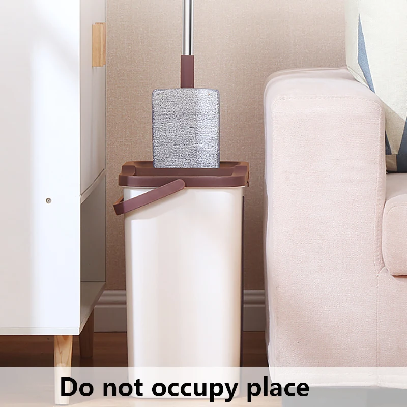 Плоская сжимающаяся половая тряпка и ведро ручная свободная отжимная Швабра для