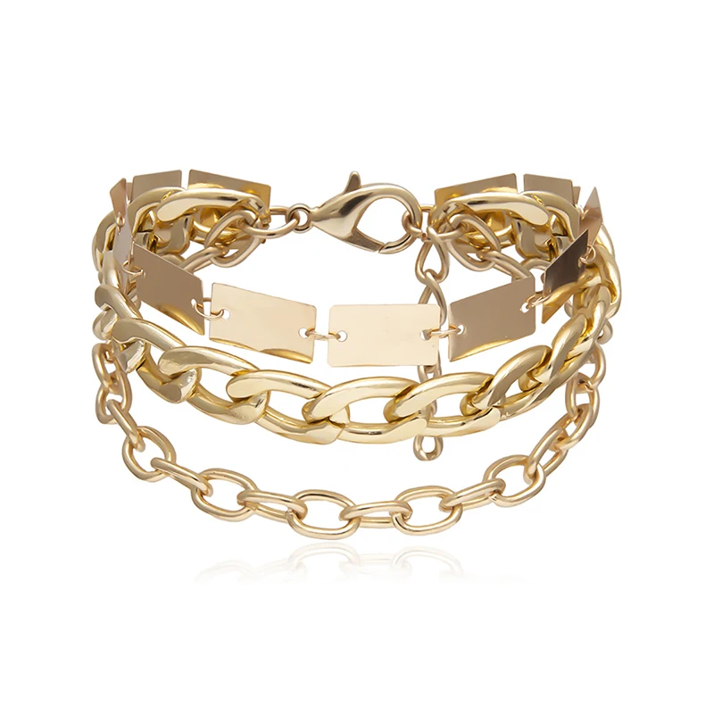 Женский металлический браслет цепочка в стиле хип хоп|Цепочки и браслеты| |