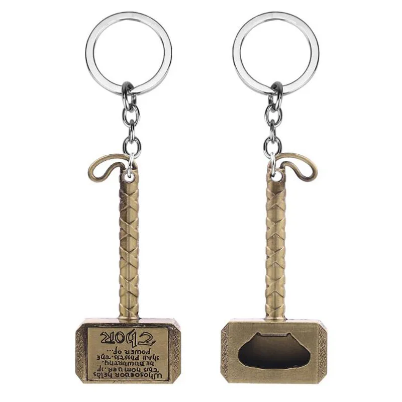 10 шт./лот мужские модные ювелирные изделия Брелки Мстители Тор молоток с