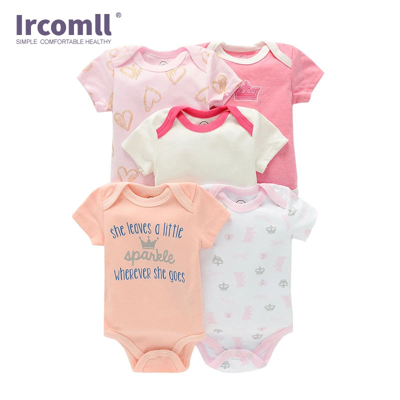 Ircomll 5 шт./лот Одежда для новорожденных мальчиков и девочек Боди младенцев Модные
