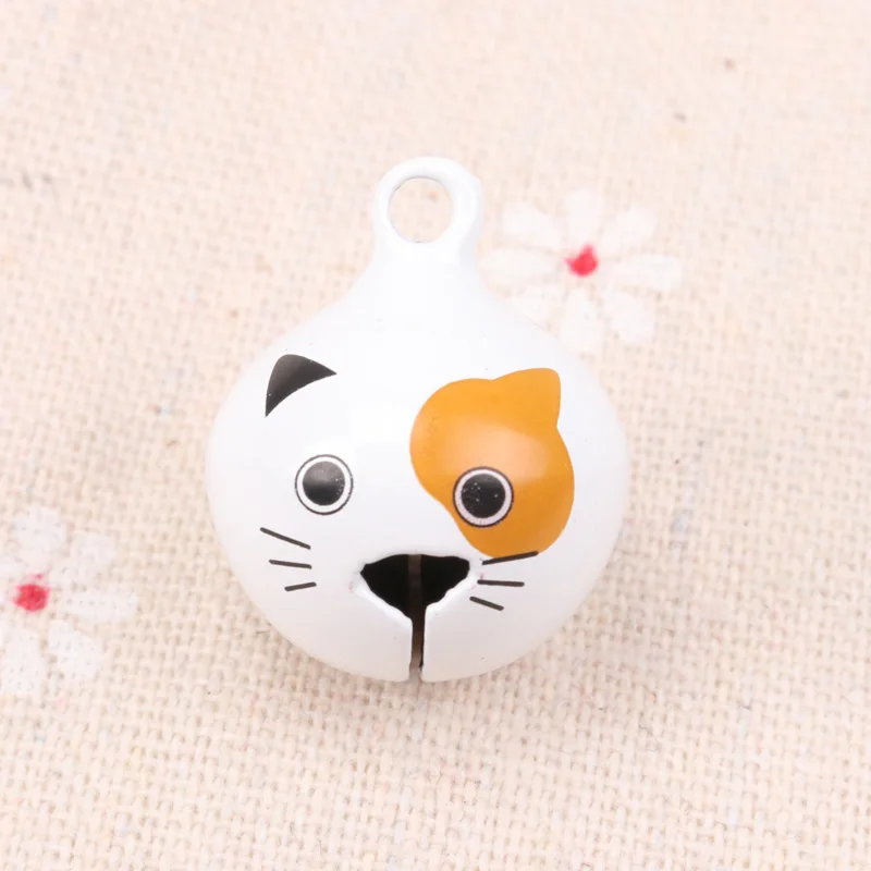 5pcs Jingle Bells Cute Yellow-eyed cat Ornament Metal Bell for Home Party Tree Pendant Children's shaker Decoration 27mm | Дом и сад