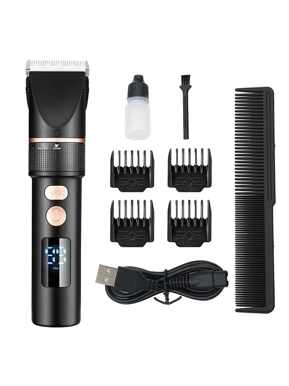 

Men's Electric Hair Clipper LCD Digital Display Electric Clipper Titanium Alloy Ceramic Blade Sharpness