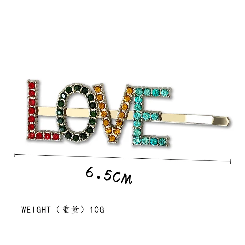 LOVE-Red 1 шт. заколка для волос с кристаллами и буквами заколка для волос заколки для волос аксессуары для укладки Свадебные украшения - Цвет: LOVE-Red