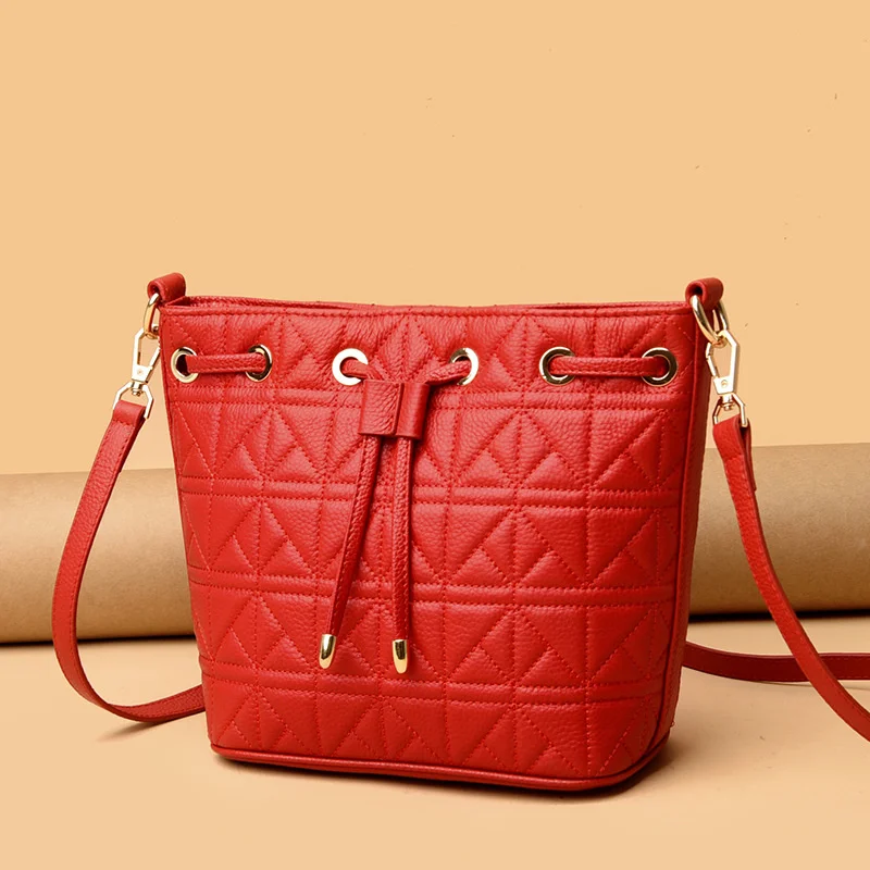 

2021 Trendy Women's Bag Single Shoulder Messenger Bag Women's Large Capacity First Layer Cowhide Bag Korean Fashion Handbag Tote