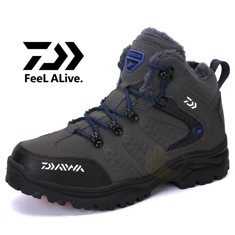 

Ботинки Daiwa мужские для рыбалки, уличные спортивные Нескользящие, для альпинизма, бархатная теплая обувь для снега, большие размеры