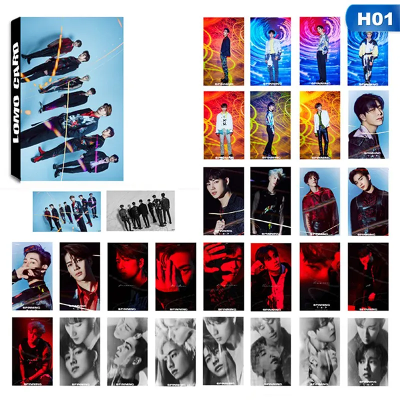 

New Fashion 30Pcs/Set KPOP Got7 Lomo Photo Card PVC Cards Self Made Card Photocard