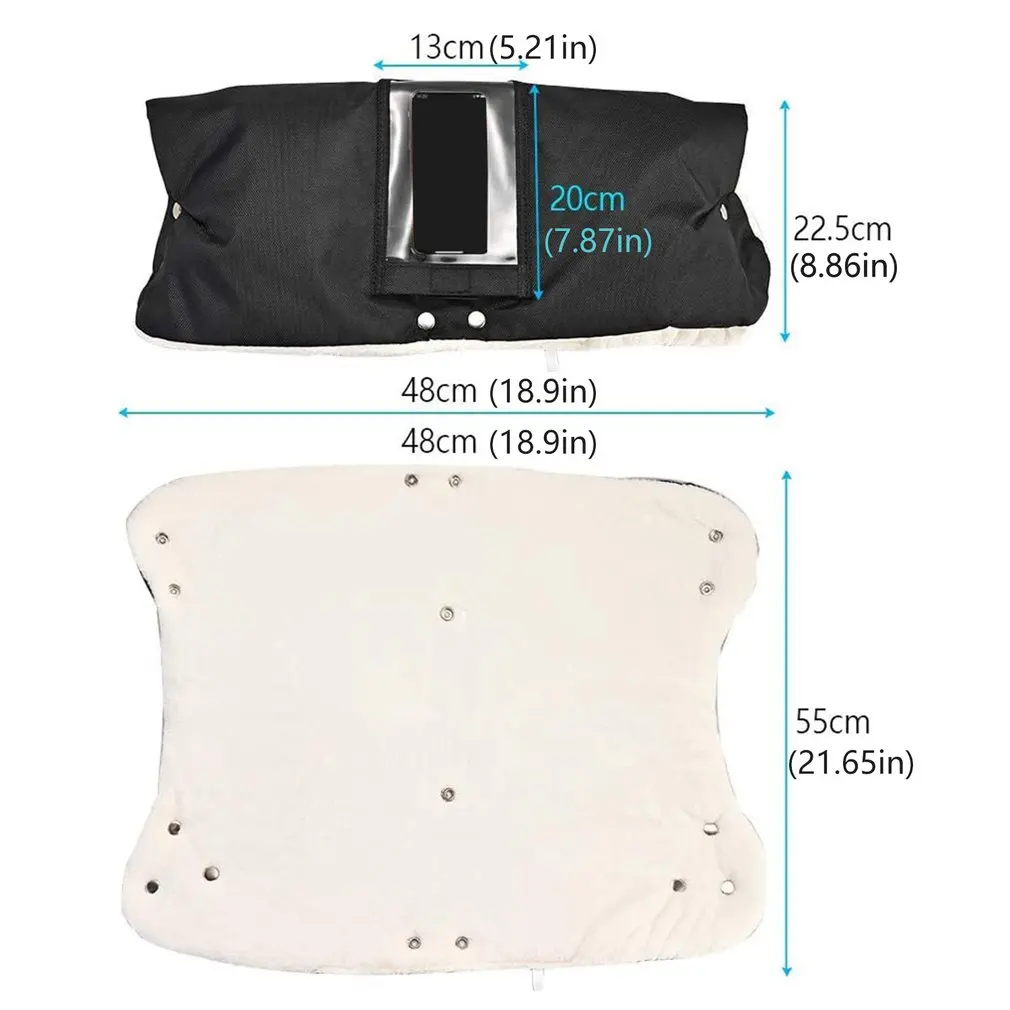 

Stroller Gloves Baby Carriage Mittens Waterproof Windproof Thick Warm Winter Baby Stroller Glove With Transparent Phone Case