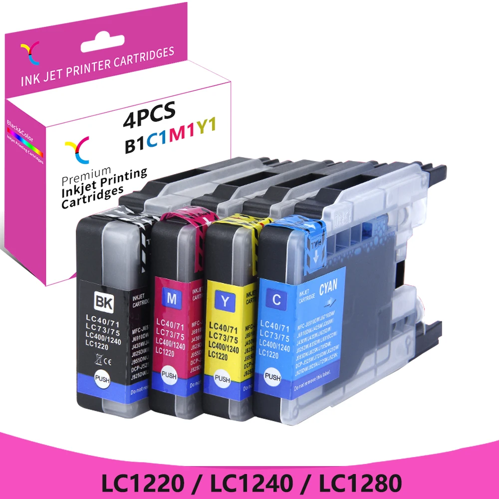 YC совместимый чернильный картридж для принтера Brother LC1240 LC1280 LC1220 LC 1240 1280 MFC J5910DW J6510DW