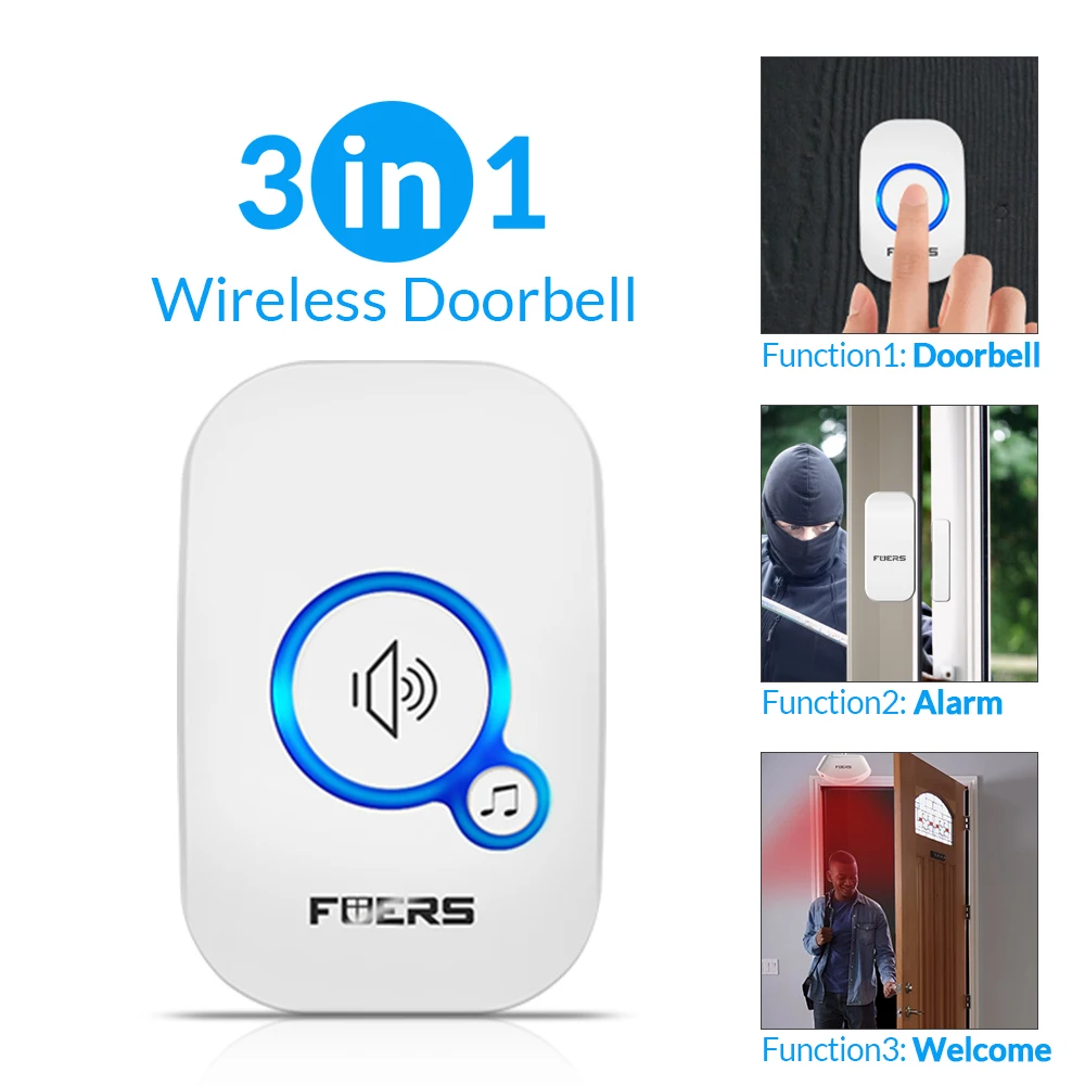 Fuers беспроводной дверной звонок смарт-колокольчики Добро пожаловать
