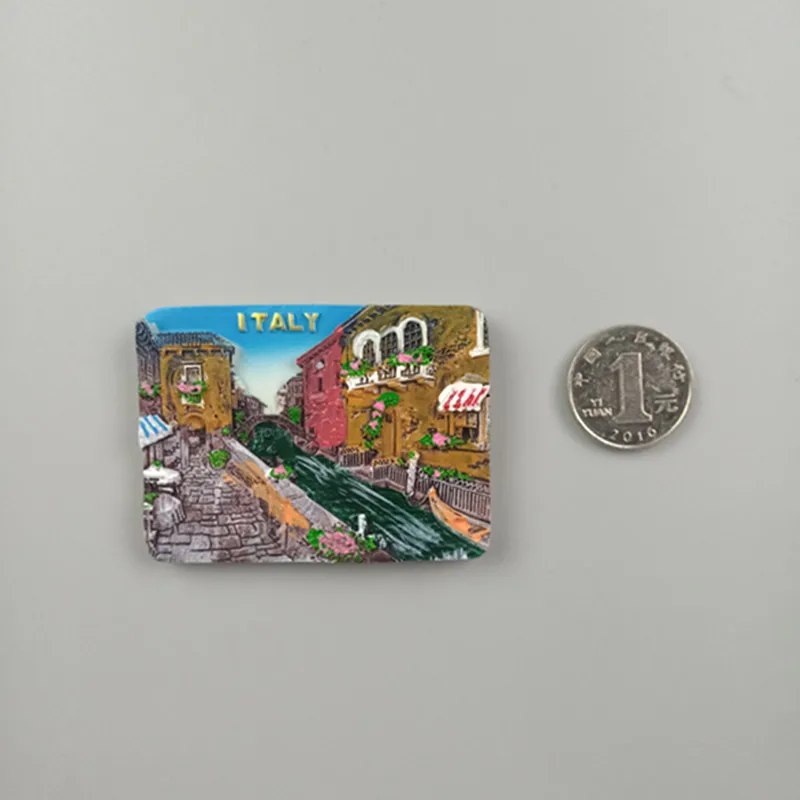 World Fridge Magnet Fridge Magnets Italy Rome Resin Fridge Magnet Sticker World Travel Souvenir Magnetic - Цвет: Square Venice