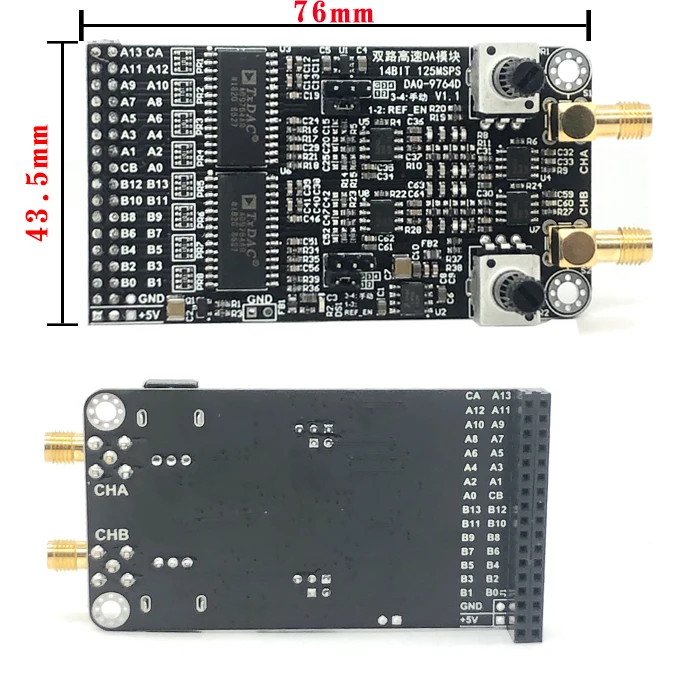 Dual High-speed DAC Module Ad9764 14 Bit Parallel Da125m Waveform Generation Supporting FPGA Development Board | Инструменты
