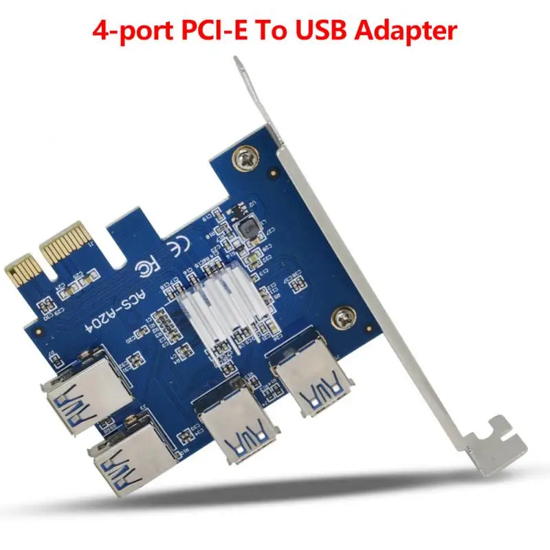 

PCIe от 1 до 4 PCI-express 16X слоты, Райзер-карта PCI-E от 1X до External 4 PCI-e USB 3,0, адаптер, карта-усилитель для майнинга биткоинов, Новинка