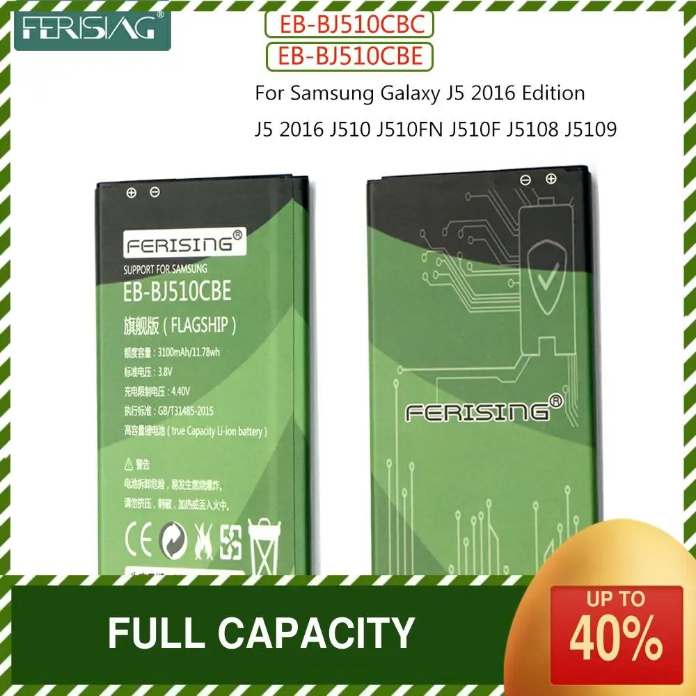 Зарядное устройство FERISING EB-BJ510CBC EB-BJ510CBE 3100 мА/ч батарея для Samsung Galaxy J5 2016 Edition J510 J510FN