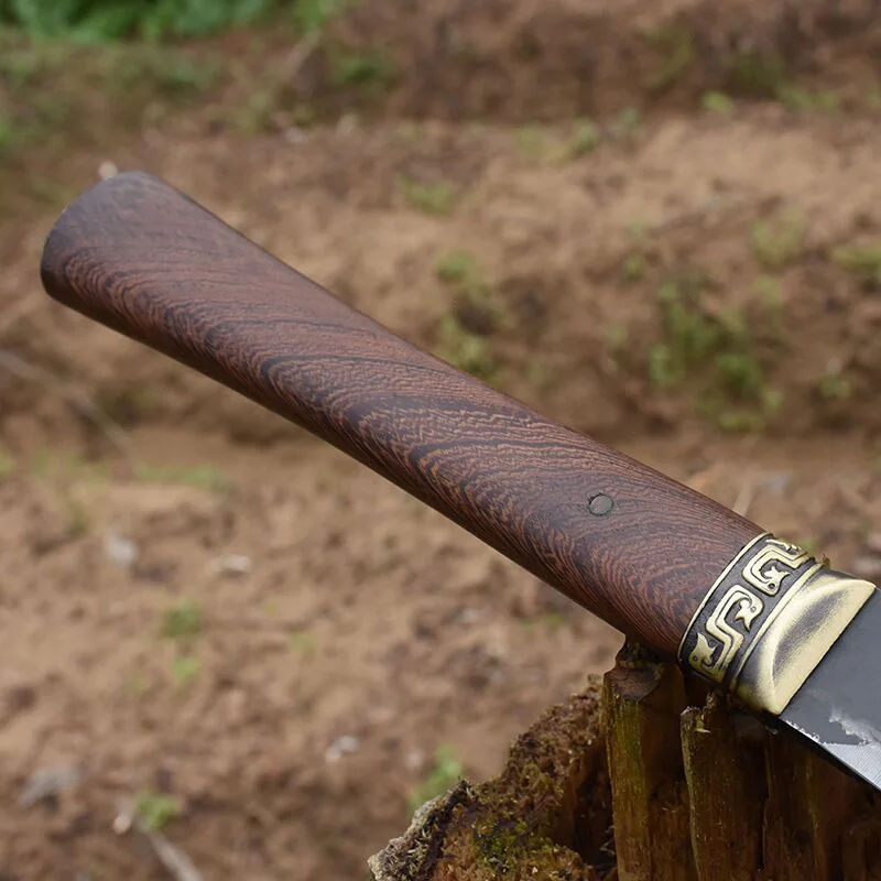 Longquan кованый бытовой нож для резки древесины уличный рукоятка