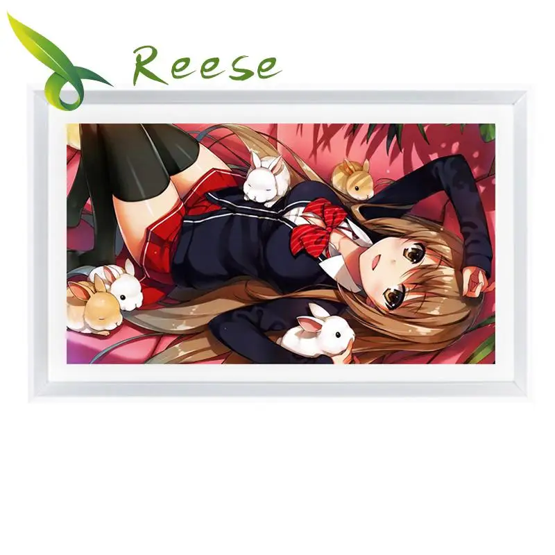 Полноформатная Алмазная картина с девочкой и милым Кроликом алмазная вышивка