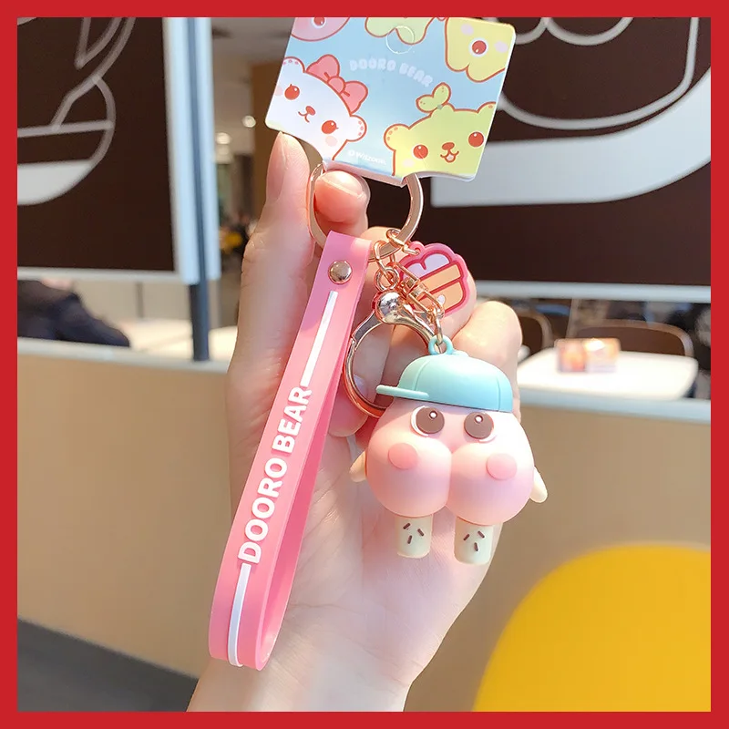 

New Creative Cartoon Sprout Bear Doll Key Chain Delicacy Car Pendant Backpack Keychain Lovely Little Keyring Birthday Gift
