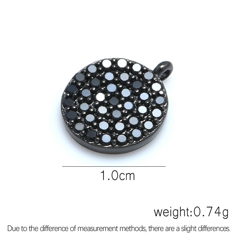 Черные маленькие круглые подвески-талисманы аксессуары для браслетов сережек