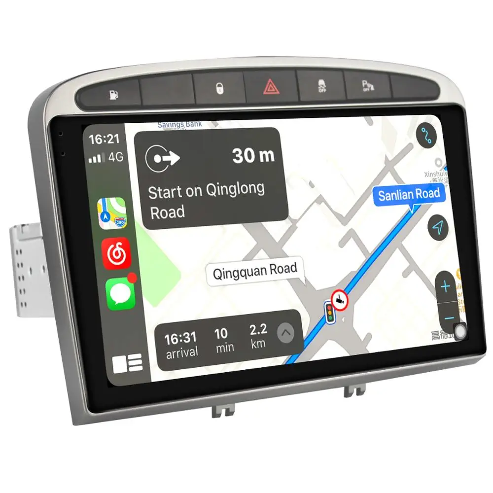 구매 안드로이드 10 자동차 라디오 스테레오 자동 1Din 멀티미디어 헤드 유닛 무선 카플레이 푸조 308 2007 2013 용 푸조 408 2010 2013