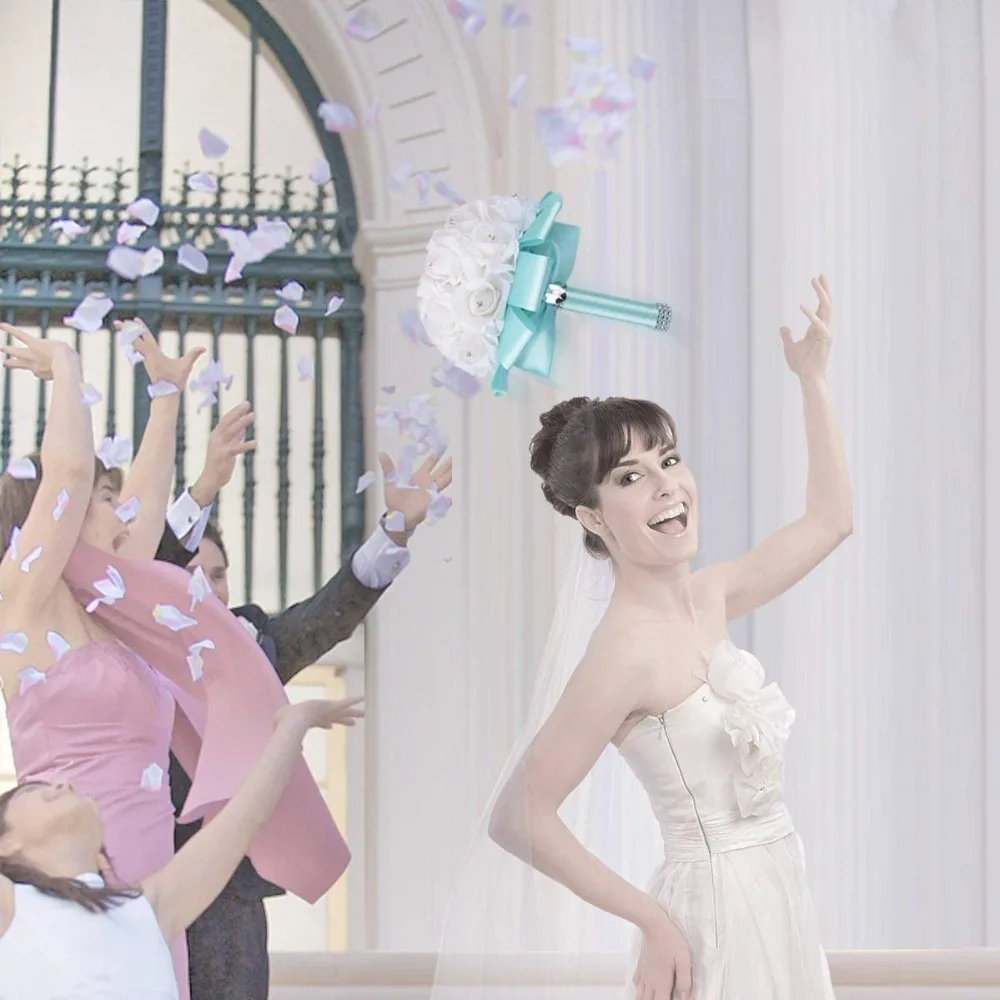 2019 Свадебный букет подружки невесты ручной работы Тиффани синий цветок