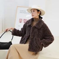 2021 winter new women natural sheep fur coat lady real sheep shearling jacket femalethicken warm casual plus size outerwear k386