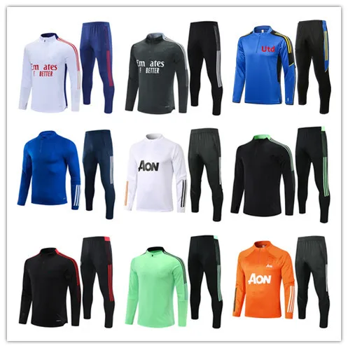 

Adult Long Sleeves Training suit 21 22 Utd Football tracksuit training jogging 20 21survetement foot chandal futbol OL Football