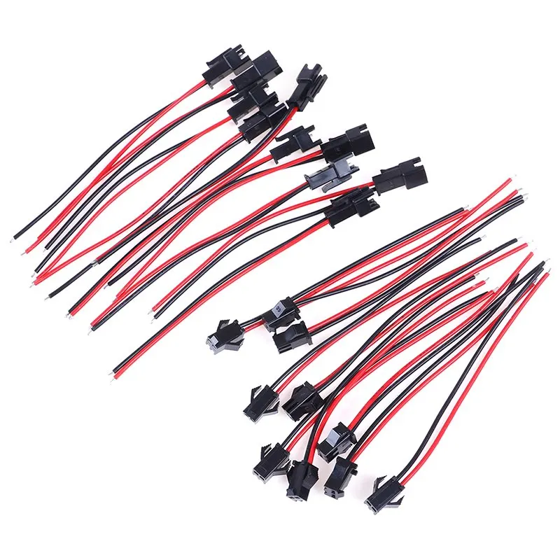 

10pairs/Set 2Pin 10cm Connector Plug Wire Cable 10 Female+10 Male Connector Plug Wire Wholesale