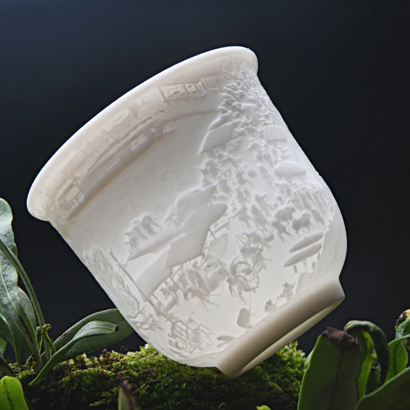 Китайские большие белые фарфоровые чайные чашки с нефритом Керамические