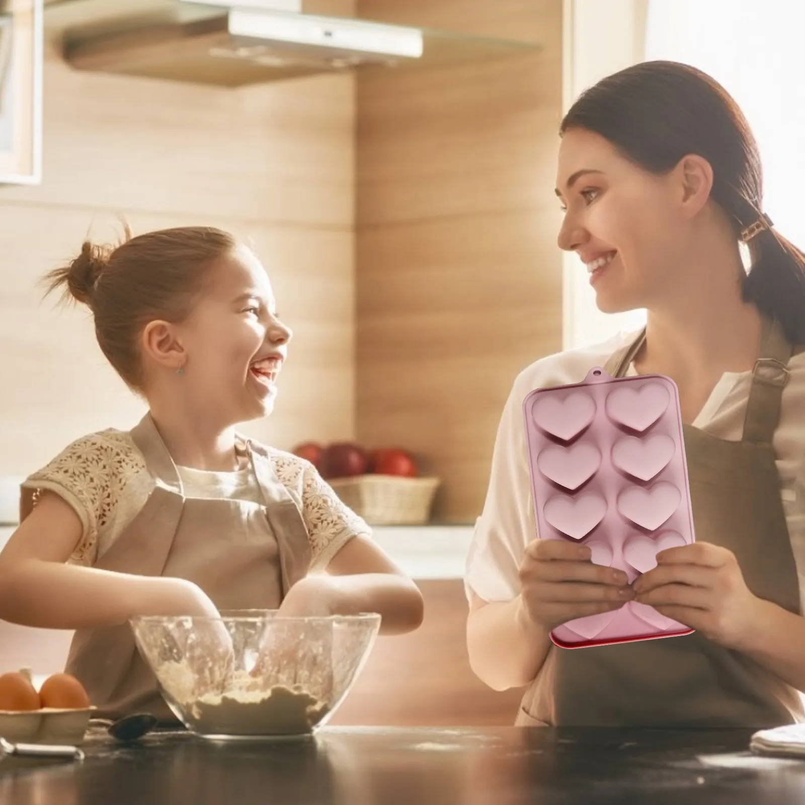 

Mother's Day 3D Heart-shaped Silicone Mold Fondant Cake Decor Chocolate Mould Baking Soap Icing Kitchen Baking Accessories