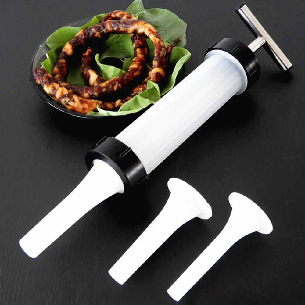 

Manual Sausage Meat Fillers Machine for Sausage Meat Stuffer Filler Hand Push Type Sausage Machines Funnel Nozzle Filling Tubes
