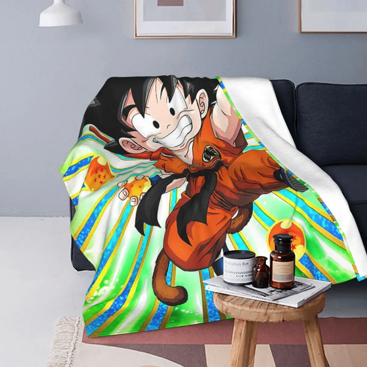 

Son Goku Cute Monkey Blanket Coral Fleece Plush Spring Autumn Anime Japan Soft Throw Blankets for Bed Couch Bedding Throws