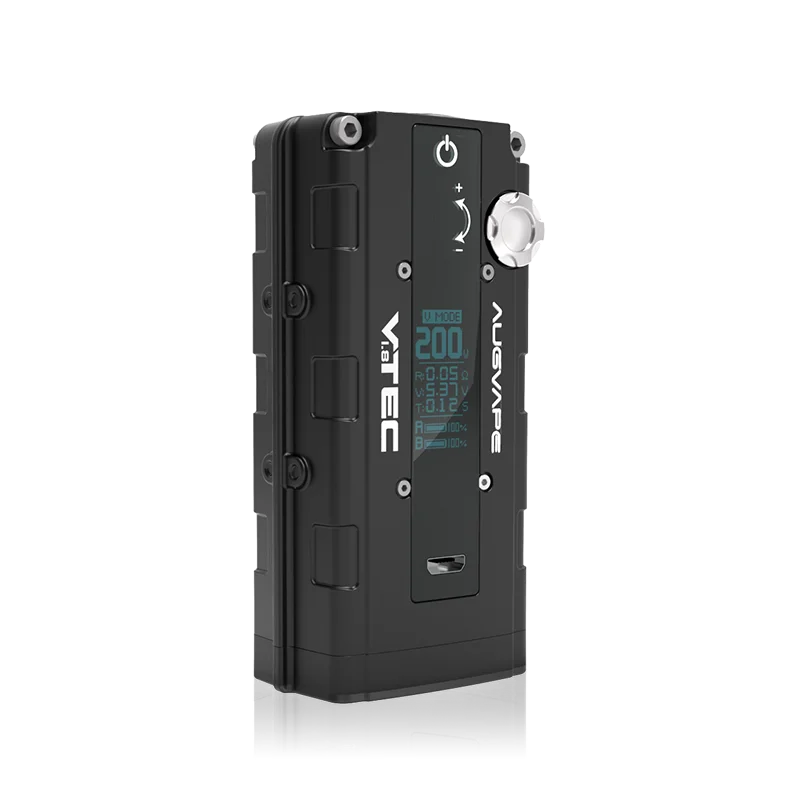 Augvape VTEC1.8 200 Вт электронная сигарета мод автоматический обход V режим OLED дисплей 510 разъем мод коробка новая версия Vape коробка мод - Цвет: Черный