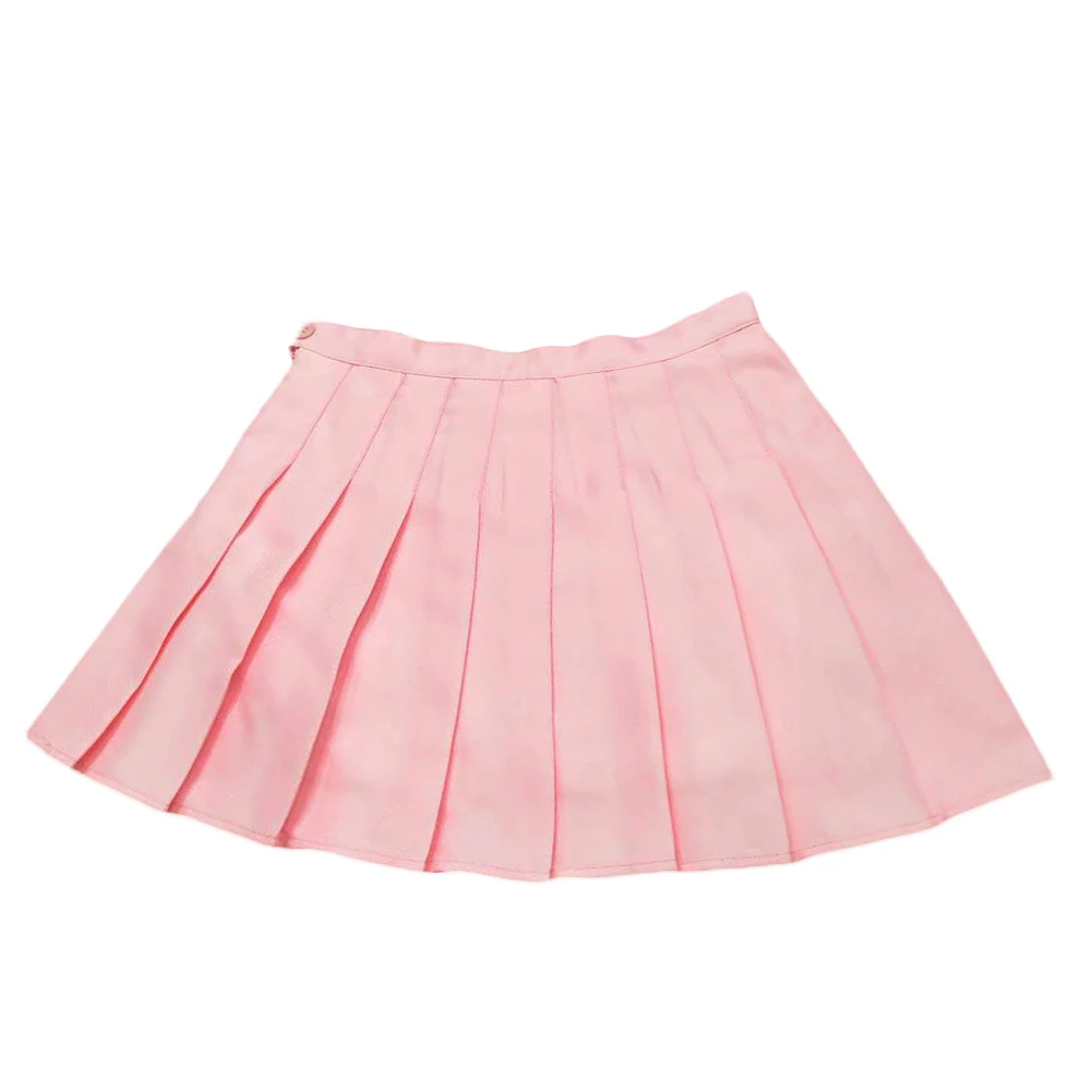 

Fashion Women Skirt Summer Solid Color High Waist Student Pleated A-Line Mini Tennis Skirt Uniform Cosplay Girl Dance Skirts