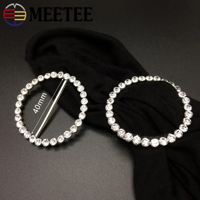 

Meetee 5/10pcs 40mm Metal Buckles For Windbreaker Tri-Glide Clasp O-ring Adjuster Snap Coat Buttons DIY Sewing Accessories