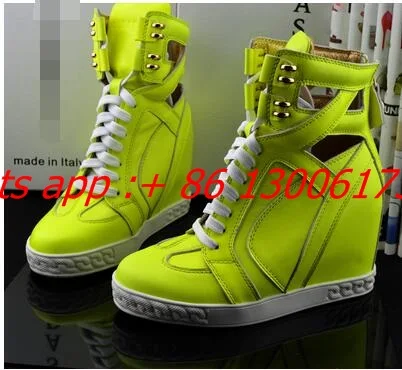 Дизайнерские Брендовые женские ботильоны на танкетке 8 см шнуровке | Обувь